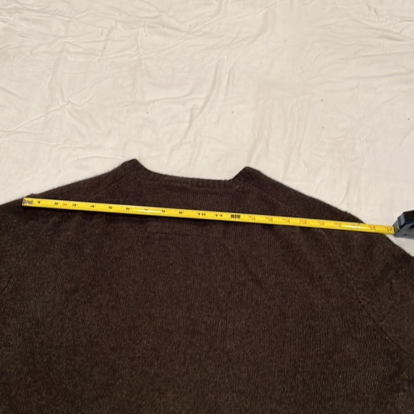 Dark Green/Brown V Neck Sweater 80% Lambs Wool / 20% Nylon Men’s XL - Picture 11 of 16